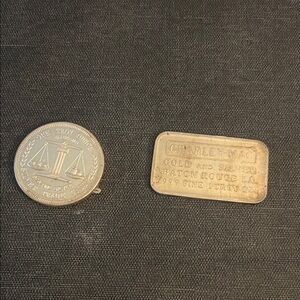 Silver Coin and Gold Bar Set